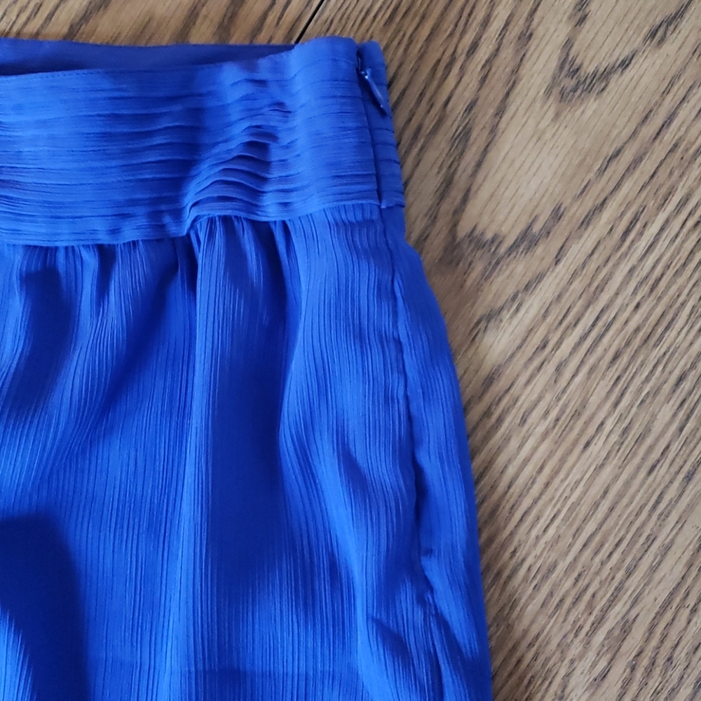 NWOT LOFT | blue chiffon lined skirt | 2P | L 16.5 | W 14.5 - Picture 3 of 8
